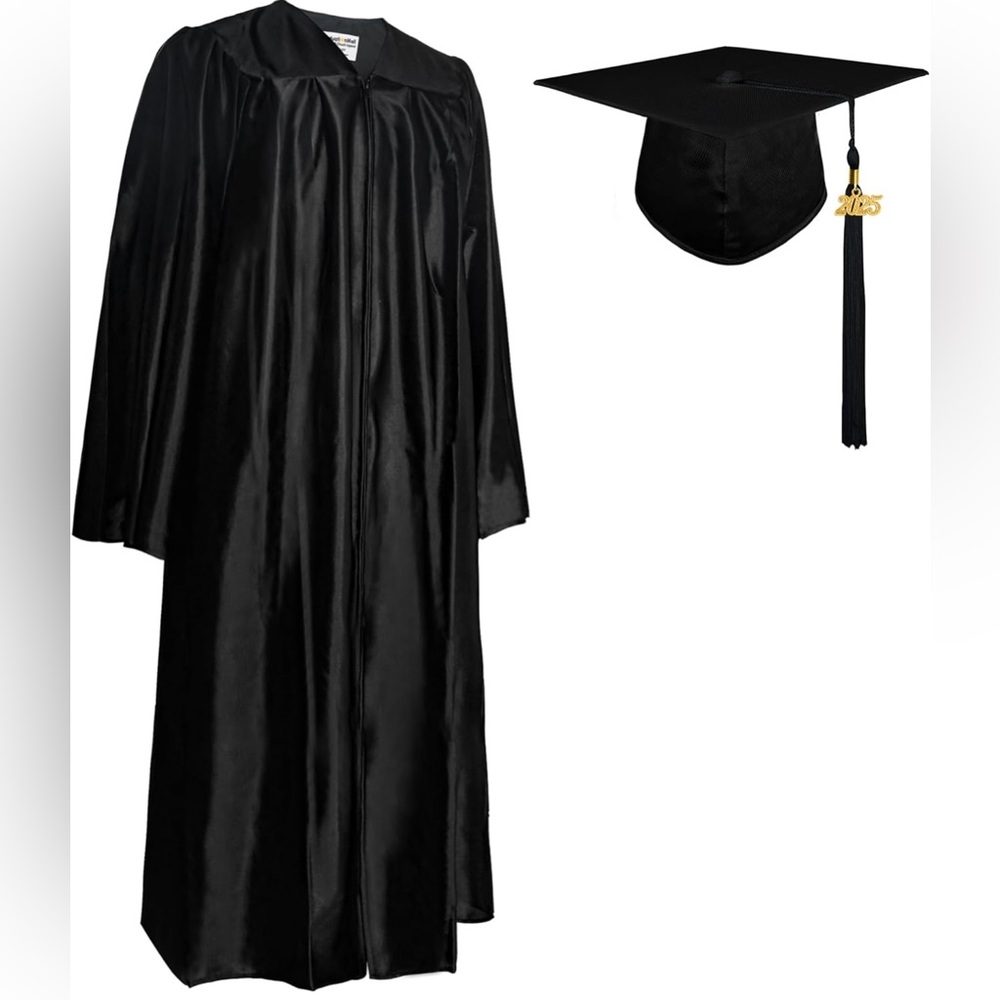 Graduation Cap and Gown Black Unisex